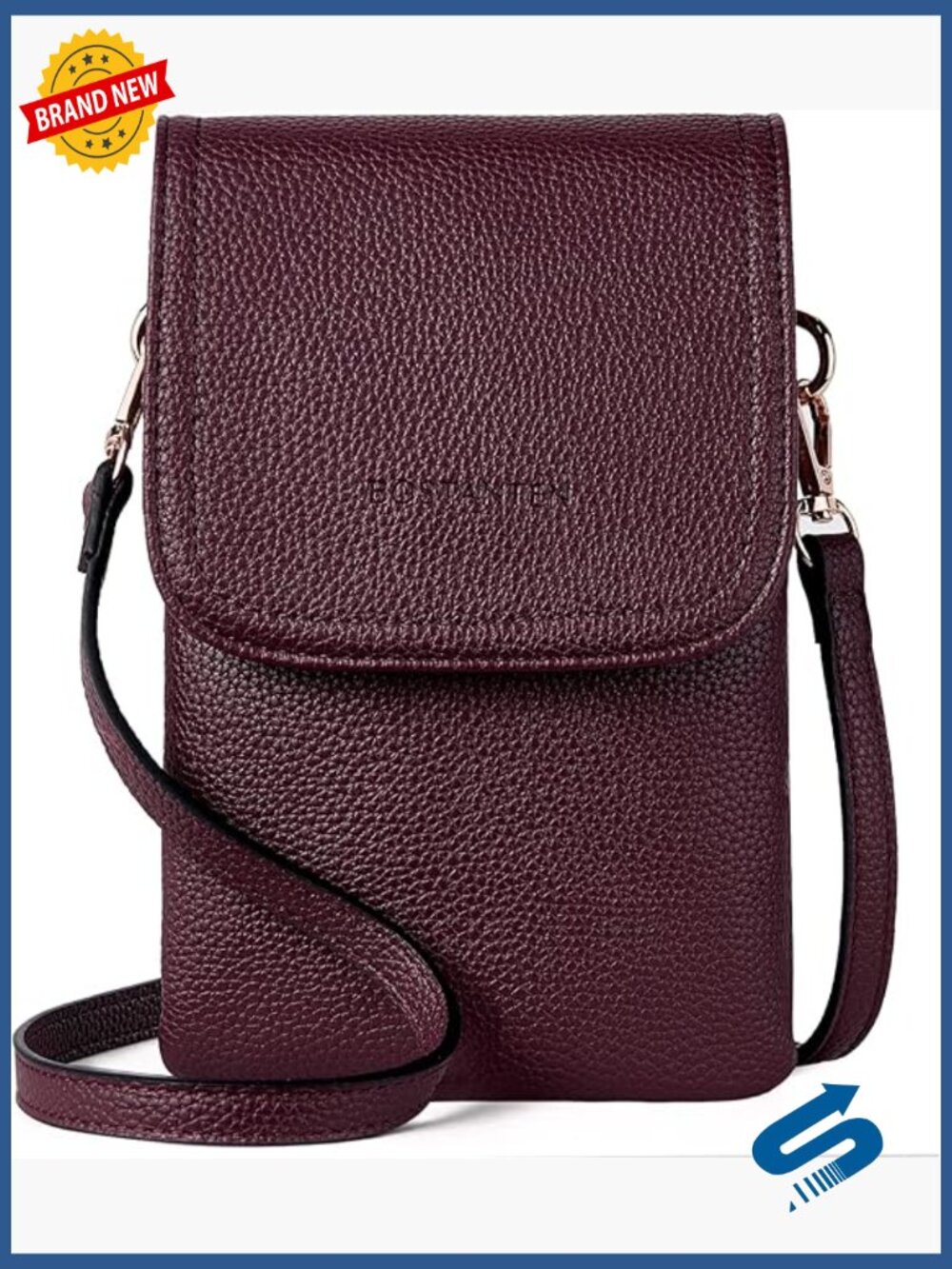 Vegan Leather Small Crossbody Bag with Adjustable Strap Phone Purse